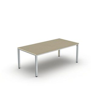 Schreibtisch Bexxstar, Rechteck, 4-Fuß Quadratrohr, B 2000 x T 1000 x H 740 mm, Ahorn/chromsilber Schreibtisch Bexxstar, Rechteck, 4-Fuß Quadratrohr, B 2000 x T 1000 x H 740 mm, Ahorn/chromsilber