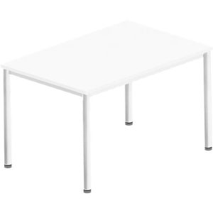 Schreibtisch Bexxstar, Rechteck, 4-Fuß Rundrohr, B 1200 x T 800 x H 740 mm, weiß/chromsilber Schreibtisch Bexxstar, Rechteck, 4-Fuß Rundrohr, B 1200 x T 800 x H 740 mm, weiß/chromsilber