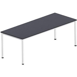 Schreibtisch Bexxstar, Rechteck, 4-Fuß Rundrohr, B 2000 x T 1000 x H 740 mm, schwarz/chromsilber Schreibtisch Bexxstar, Rechteck, 4-Fuß Rundrohr, B 2000 x T 1000 x H 740 mm, schwarz/chromsilber