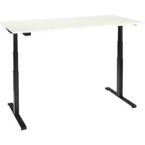 Schreibtisch, elektrisch höhenverstellbar, T-Fuß, B 1800 x T 800 x H 620-1270 mm, weiß/schwarz + Memoryschalter Schreibtisch, elektrisch höhenverstellbar, T-Fuß, B 1800 x T 800 x H 620-1270 mm, weiß/schwarz + Memoryschalter
