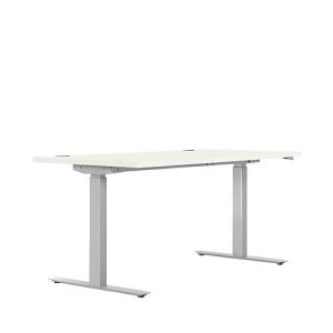 Schreibtisch ERGO DRIVE ED 470, elektrisch höhenverstellbar, Rechteck, T-Fuß, B 1600 x T 800 x H 692-1147 mm, weiß/lichtgrau Schreibtisch ERGO DRIVE ED 470, elektrisch höhenverstellbar, Rechteck, T-Fuß, B 1600 x T 800 x H 692-1147 mm, weiß/lichtgrau