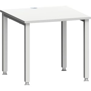 Schreibtisch MODENA FLEX, Quadrat, 4-Fuß Quadratrohr, B 800 x T 800 x H 720-820 mm, lichtgrau/weißaluminium Schreibtisch MODENA FLEX, Quadrat, 4-Fuß Quadratrohr, B 800 x T 800 x H 720-820 mm, lichtgrau/weißaluminium