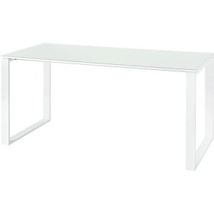 Schreibtisch MONTERIA, Rechteck, Glasauflage, Kufengestell, B 1600 x T 800 mm, weiß Schreibtisch MONTERIA, Rechteck, Glasauflage, Kufengestell, B 1600 x T 800 mm, weiß