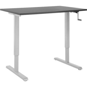 Schreibtisch Multiflex, manuell höhenverstellbar mit Kurbel, B 800 x T 800 x H 700-1180 mm, graphit/weißalu Schreibtisch Multiflex, manuell höhenverstellbar mit Kurbel, B 800 x T 800 x H 700-1180 mm, graphit/weißalu