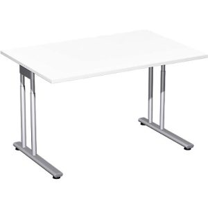 Schreibtisch PALENQUE, C-Fuß, Rechteck, B 1200 x T 800 x H 680-820 mm, weiß Schreibtisch PALENQUE, C-Fuß, Rechteck, B 1200 x T 800 x H 680-820 mm, weiß