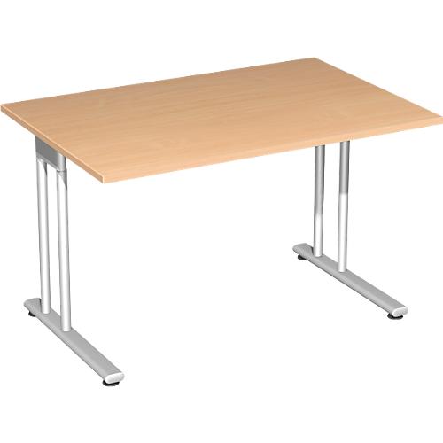Schreibtisch PALENQUE, C-Fuß, Rechteck, B 1200 x T 800 x H 720 mm, Buche