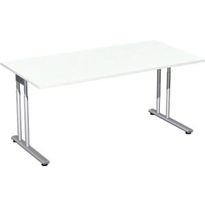 Schreibtisch PALENQUE, C-Fuß, Rechteck, B 1600 x T 800 x H 680-820 mm, weiß Schreibtisch PALENQUE, C-Fuß, Rechteck, B 1600 x T 800 x H 680-820 mm, weiß
