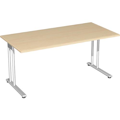 Schreibtisch PALENQUE, C-Fuß, Rechteck, B 1600 x T 800 x H 720 mm, Ahorn