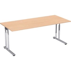 Schreibtisch PALENQUE, C-Fuß, Rechteck, B 1800 x T 800 x H 680-820 mm, Buche Schreibtisch PALENQUE, C-Fuß, Rechteck, B 1800 x T 800 x H 680-820 mm, Buche