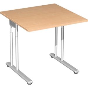 Schreibtisch PALENQUE, C-Fuß, Rechteck, B 800 x T 800 x H 680-820 mm, Buche Schreibtisch PALENQUE, C-Fuß, Rechteck, B 800 x T 800 x H 680-820 mm, Buche