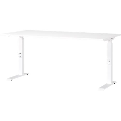 Schreibtisch Porto, mechanisch höheneinstellbar, C-Fuß, B 1600 x T 800 x H 680-910 mm, weiß/weiß