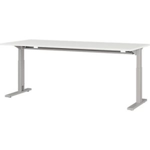 Schreibtisch Profi 2.0, rechteckig, C-Fuß, B 1800 x T 800 x H 700-810 mm, lichtgrau/silber Schreibtisch Profi 2.0, rechteckig, C-Fuß, B 1800 x T 800 x H 700-810 mm, lichtgrau/silber