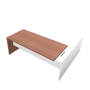 Schreibtisch, Sideboard X-TIME-WORK, Wange, Rechteck, Anbau weiß, links, B 2196 mm, Nuss Canaletto-Dekor Schreibtisch, Sideboard X-TIME-WORK, Wange, Rechteck, Anbau weiß, links, B 2196 mm, Nuss Canaletto-Dekor
