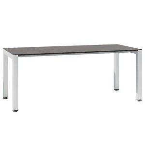 Schreibtisch SOLUS PLAY, 4-Fuß, höhenverstellbar, B 1600 x T 800 x H 720 – 820 mm, Mooreiche Schreibtisch SOLUS PLAY, 4-Fuß, höhenverstellbar, B 1600 x T 800 x H 720 – 820 mm, Mooreiche
