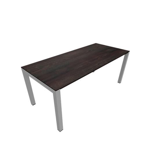 Schreibtisch SOLUS PLAY, 4-Fuß, höhenverstellbar, B 1800 x T 800 x H 720 - 820 mm, Mooreiche
