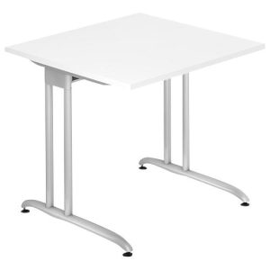 Schreibtisch TARA, C-Fuß, Rechteck, B 800 x T 800 x H 720 mm, weiß Schreibtisch TARA, C-Fuß, Rechteck, B 800 x T 800 x H 720 mm, weiß