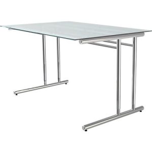 Schreibtisch Toledo, höhenverstellbar, C-Fuß, Glasplatte, B 1200 x T 800 mm Schreibtisch Toledo, höhenverstellbar, C-Fuß, Glasplatte, B 1200 x T 800 mm
