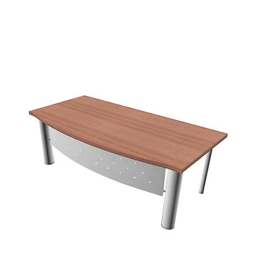 Schreibtisch X-TIME-WORK, 4-Fuß, Bogen, B 2000 x T 900 x H 740 mm, Nuss-Canaletto-Dekor/Weiß