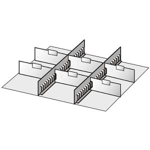 Schubladen-Unterteilungen, 2 Zwischenstege/6 Trennwände, 50mm, Stahlblech Schubladen-Unterteilungen, 2 Zwischenstege/6 Trennwände, 50mm, Stahlblech