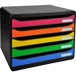 Schubladenbox BIG-BOX PLUS HORIZON QUER, A4+, 5 halboffene Schübe mit Auszugsstopp, Griffmulde & Etikettenhalter, Etiketten, Blauer Engel, harlekin Schubladenbox BIG-BOX PLUS HORIZON QUER, A4+, 5 halboffene Schübe mit Auszugsstopp, Griffmulde & Etikettenhalter, Etiketten, Blauer Engel, harlekin