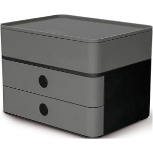 Schubladenbox HAN Allison Smart-Box Plus, 2 Schübe mit Trennwänden, Utensilienbox, stapelb., ABS-Kunststoff, granit-grau Schubladenbox HAN Allison Smart-Box Plus, 2 Schübe mit Trennwänden, Utensilienbox, stapelb., ABS-Kunststoff, granit-grau