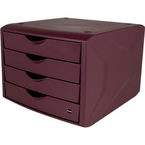 Schubladenbox Helit The Green Chameleon, 4 Schübe mit Auszugssperre, Format A4, stapelbar, rot Schubladenbox Helit The Green Chameleon, 4 Schübe mit Auszugssperre, Format A4, stapelbar, rot