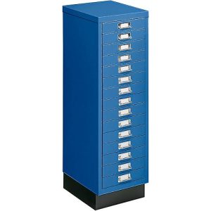 Schubladenschrank DIN A4, mit 15 Schubladen, 940 mm hoch, enzianblau Schubladenschrank DIN A4, mit 15 Schubladen, 940 mm hoch, enzianblau