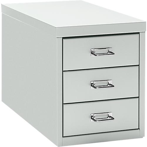 Schubladenschrank DIN A4, mit 3 Schubladen, 330 mm hoch, lichtgrau