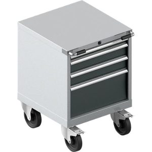 Schubladenschrank mit Rollen WSK 27-27, 4 Schübe, bis 200 kg, B 564 x T 572 x H 770 mm, weißaluminium/anthrazitgrau Schubladenschrank mit Rollen WSK 27-27, 4 Schübe, bis 200 kg, B 564 x T 572 x H 770 mm, weißaluminium/anthrazitgrau