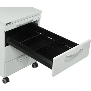 Schubladenunterteilung für Rollcontainer 1333, L 330 mm, Querteiler, Metall, schwarz Schubladenunterteilung für Rollcontainer 1333, L 330 mm, Querteiler, Metall, schwarz