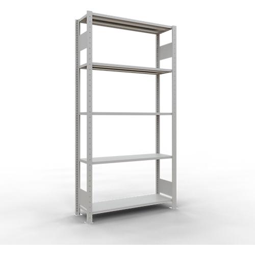Schulte Lagertechnik Fachbodenregal MULTIplus150, Steck-Grundregal, B 1000 x T 300 x H 2000 mm, 5 Ebenen, bis 1300 kg, lichtgrau