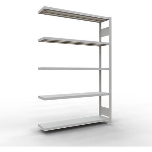 SCHULTE Lagertechnik Fachbodenregal - Stecksystem MULTIplus 250 Anbauregal mit Längenriegel - 2000x1300x300 mm, Typ 250 kg
