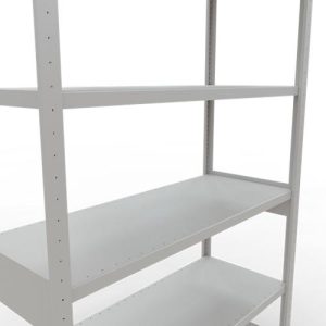 Schulte Lagertechnik Fachbodenregal-Stecksystem MULTIplus 250, Grundregal, Längenriegel, 2500x1300x500 mm, 6 Böden, lichtgrau