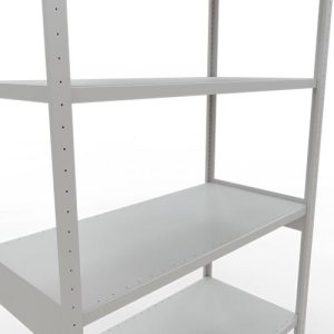 Schulte Lagertechnik Fachbodenregal-Stecksystem MULTIplus 250, Grundregal, Längenriegel, 3000x1300x600 mm, 7 Böden, lichtgrau