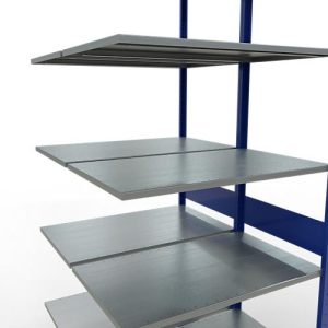SCHULTE Lagertechnik – Stecks.Doppelanbauregal Typ 150 – 3000x1000x2x600 mm 2×7 Böden
