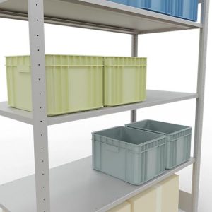SCHULTE Lagertechnik – Stecks.Grundr. mit Längenriegel – 2000x1300x600 mm, Typ 150 kg