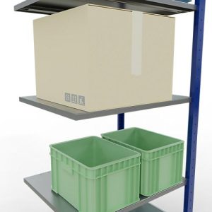 SCHULTE Lagertechnik – Stecksystem Anbauregal – 2000x 750×600 mm, Typ 150 kg