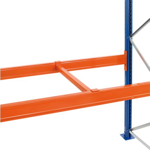Schulte Lagertechnik Versenkte Tiefenauflage, für Spanplatten 38 mm, Holmtiefe 50 mm, Rahmentiefe 800 mm, orange, 1 Stück