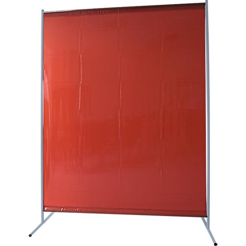 Schweißerschutzwand, 1-teilig, 0,4 mm starker Folienvorhang, DIN EN ISO 25980, B 1450 x T 600 x H 1900 mm, blau/rot