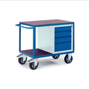 Schwerlast-Werkstattwagen mit Schubladenschrank, 1000 x 700 mm, Tragkraft 1000 kg Schwerlast-Werkstattwagen mit Schubladenschrank, 1000 x 700 mm, Tragkraft 1000 kg
