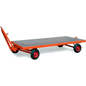 Schwerlastanhänger, 1-Achs-Drehschemel-Lenkung, Vollgummireifen, Tragkraft 2000 kg, 2000 x 1000 mm Schwerlastanhänger, 1-Achs-Drehschemel-Lenkung, Vollgummireifen, Tragkraft 2000 kg, 2000 x 1000 mm