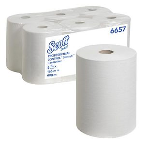 Scott® Handtücher Slimroll 6657, 1-lagig, kompatibel mit diversen Kimberly-Clark™ Papierhandtuch-Spender, Airflex, 6 Rollen á 165 m, weiß Scott® Handtücher Slimroll 6657, 1-lagig, kompatibel mit diversen Kimberly-Clark™ Papierhandtuch-Spender, Airflex, 6 Rollen á 165 m, weiß