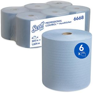 Scott® Rollenpapiertücher 6668, reißfest, 1-lagig, 6 Rollen á 304 m, blau Scott® Rollenpapiertücher 6668, reißfest, 1-lagig, 6 Rollen á 304 m, blau