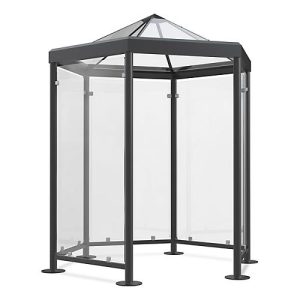 Sechseck-Raucherpavillon Modell Paris (o. Seitenwände), anthrazitgrau RAL 7016 Sechseck-Raucherpavillon Modell Paris (o. Seitenwände), anthrazitgrau RAL 7016
