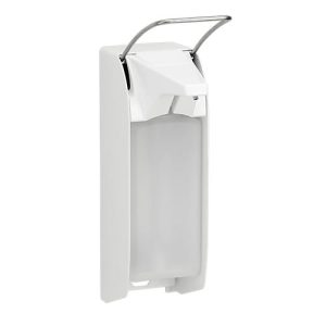 Seifen- und Desinfektionsmittelspender Ingo-man plus, 1000 ml, inklusive leerer Flasche, weiss