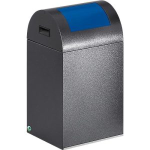 Selbstlöschende Wertstoff-Abfallsammler 40R, antiksilber/blau