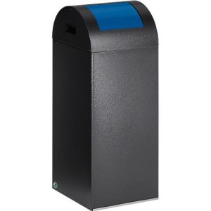 Selbstlöschende Wertstoff-Abfallsammler 55R, antiksilber/blau