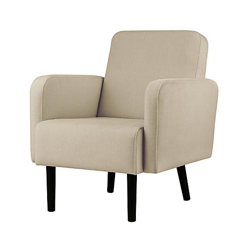 Sessel easyChair® by Paperflow LISBOA, Stoffbezug elfenbeinfarben, Fußgestell schwarz, B 710 x T 815 x H 830 mm