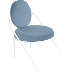 Sessel Meet by Paperflow Saturne, B 700 x T 730 x H 880 mm, Kunstleder, Weiß/Blau Sessel Meet by Paperflow Saturne, B 700 x T 730 x H 880 mm, Kunstleder, Weiß/Blau