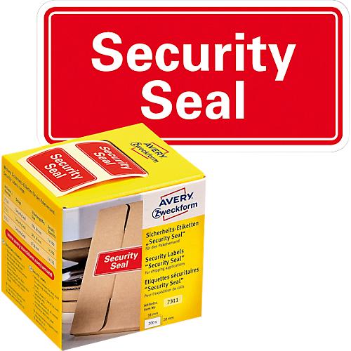 Sicherheitsetiketten Avery Zweckform Security Seal, rechteckig, B 38 x H 20 mm, 1 Rolle mit 200 Stück